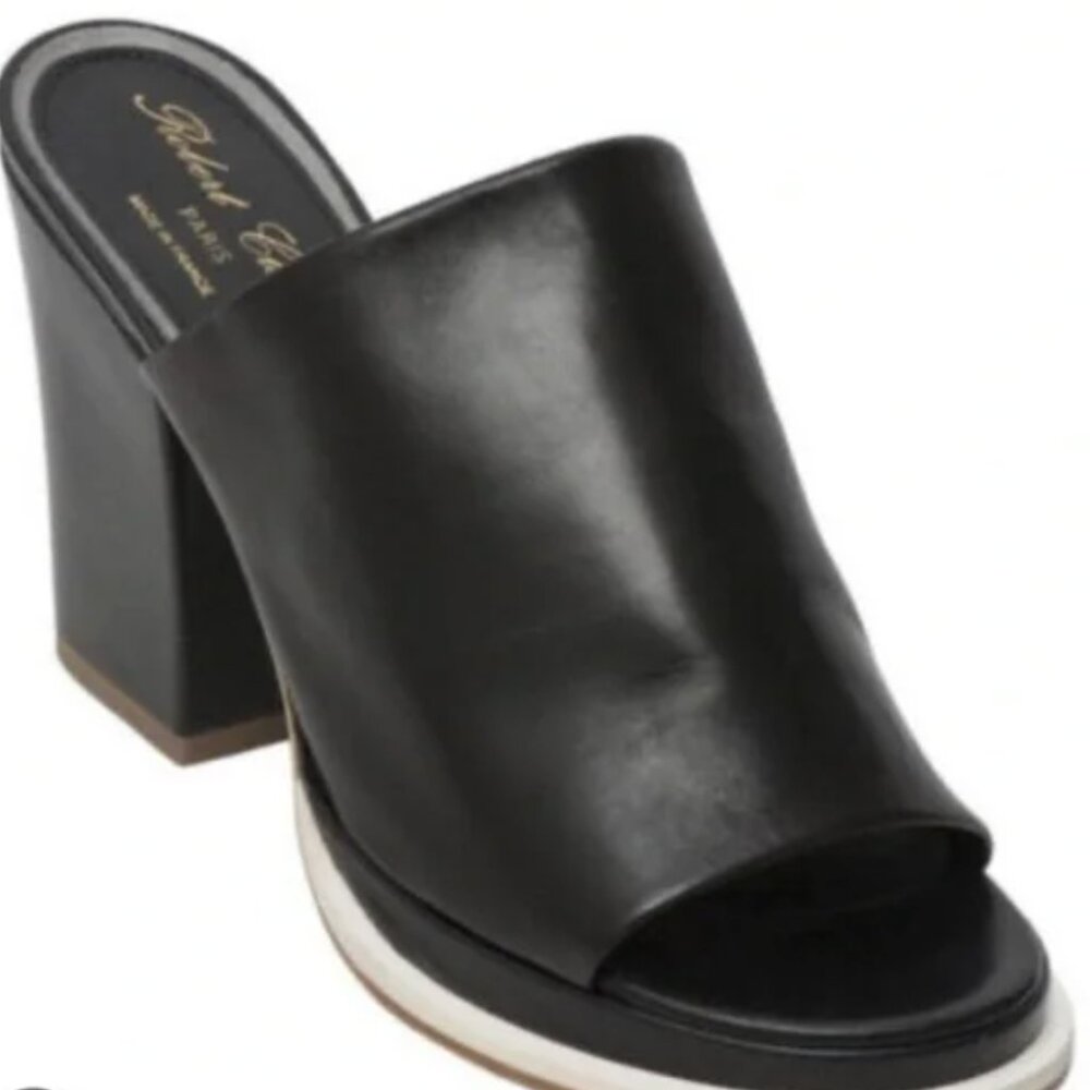 Robert Clergerie Black Astro Napa Leather Platform Sandals – Size 39.5